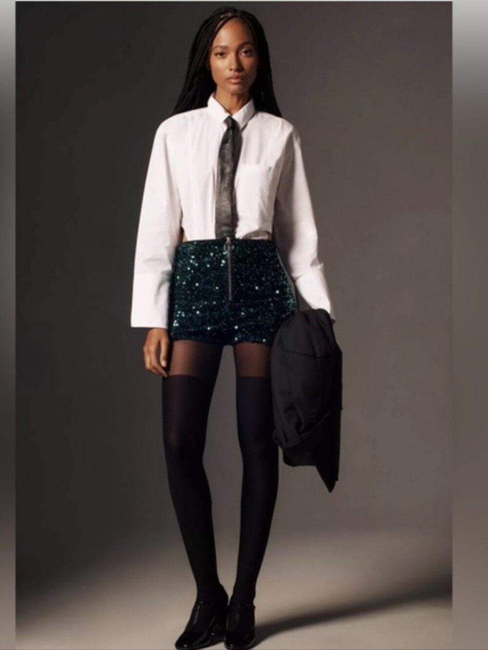Anthropologie Maeve Green Sequin Shorts Party Holiday Size 12 Large - Picture 4 of 11